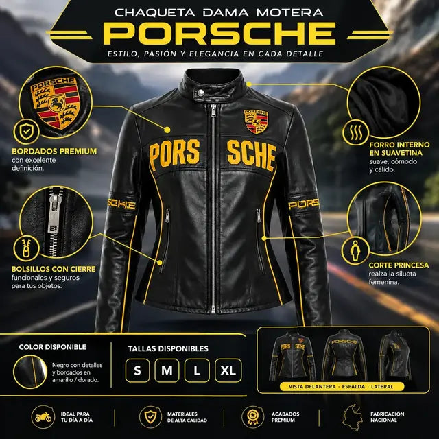 Chaqueta Dama Motera Porsche 🏁