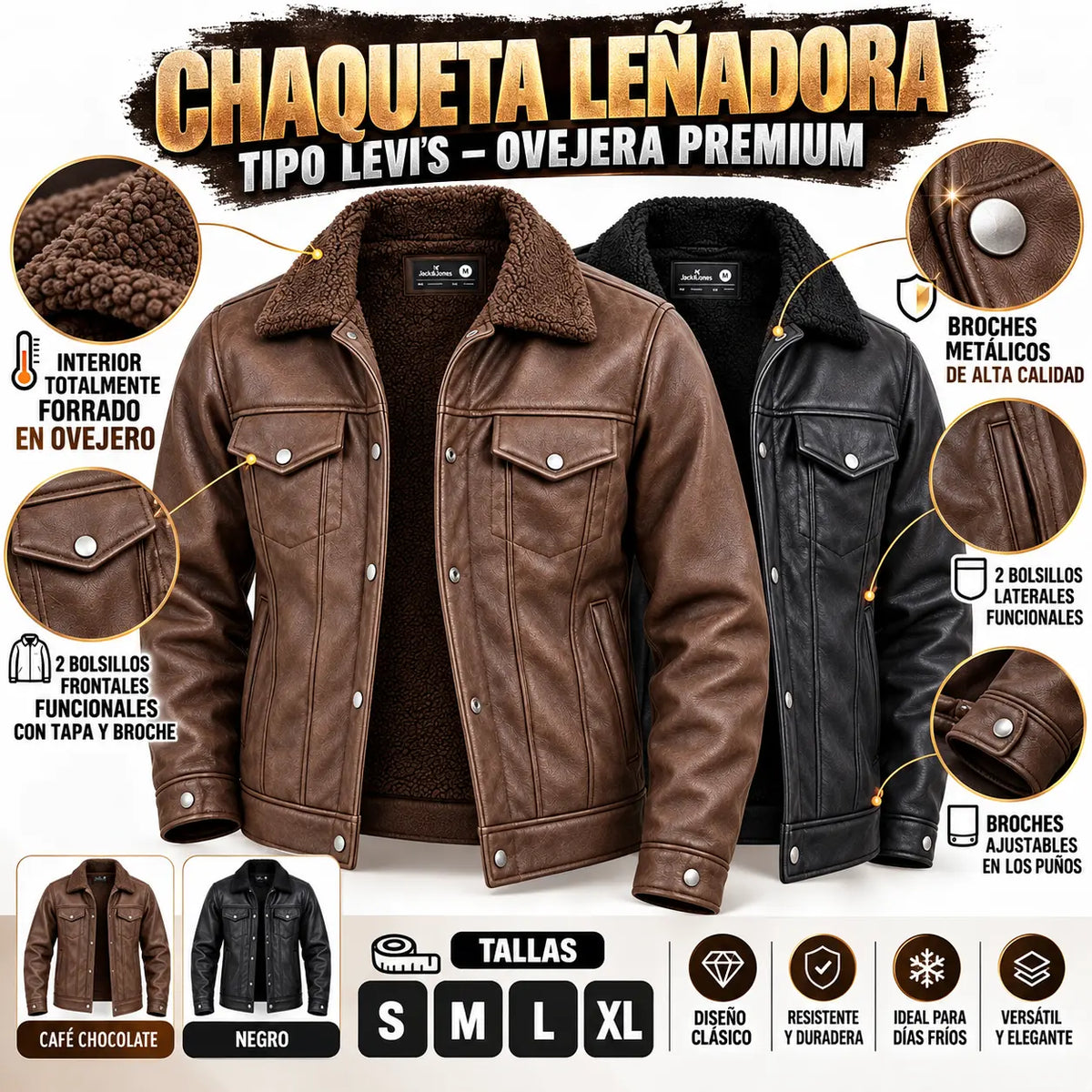 CHAQUETA LEÑADORA TIPO LEVI’S – OVEJERA